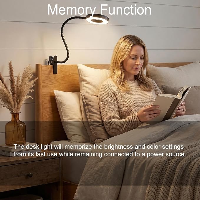 Reading lamp with Clamp, 3 Color Modes & 10 Brightness | Portable LED Desk Light - Image 7