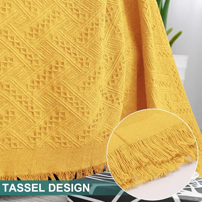 MYSKY HOME Geometrical Couch Cover Sofa Covers for 1 Cushion Couch Single Sofa Slipcovers for Small Chair Recliner Couch Covers Woven Jacquard Fabric Sofa Throws for Dogs (Medium, 71" x 91", Yellow)