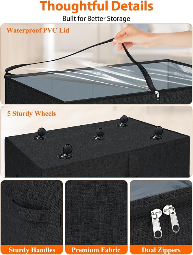 punemi 10 inch Tall Under Bed Storage Bins - Image 6