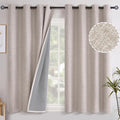 YoungsTex Short Linen Blackout Curtains 45 Inches Length, Grommet Thermal by YoungsTex