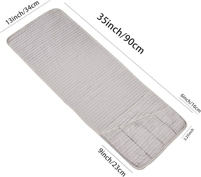 Brilliant Sunshine Light Beige Quilted Couch Armrest Cover, Armrest Organizer & - Image 2