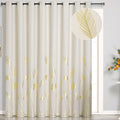 Cream Beige Curtain for Sliding Door 100W x 96L Inch Long Elegant Luxury Palm by ESTELARTEXTILER