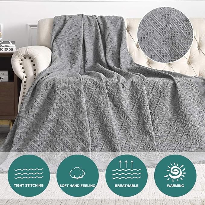 MYSKY HOME Couch Cover Sofa Covers for 3 Cushion Couch Sofa Protector Sectional Sofa Couch Cover for Pets Sofa Throws Living Room Geometrical Sofa Slipcovers for Dogs (X-Large, 91" x 118", Grey)