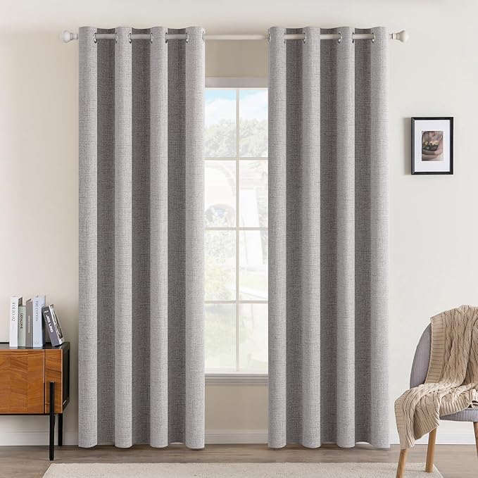 MIULEE 100% Blackout Linen Curtains by MIULEE