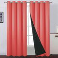 100% Blackout Curtains 52 x 84 Inch/Coral Curtains 2 Panels by Lemomo