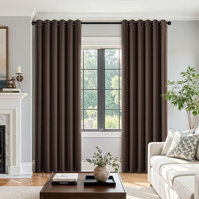 Chocolate Brown Blackout Curtains - Image 5