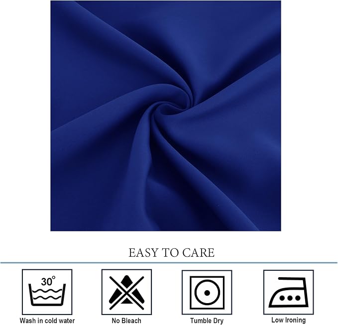Diraysid Royal Blue Grommet Blackout Curtains - Image 4
