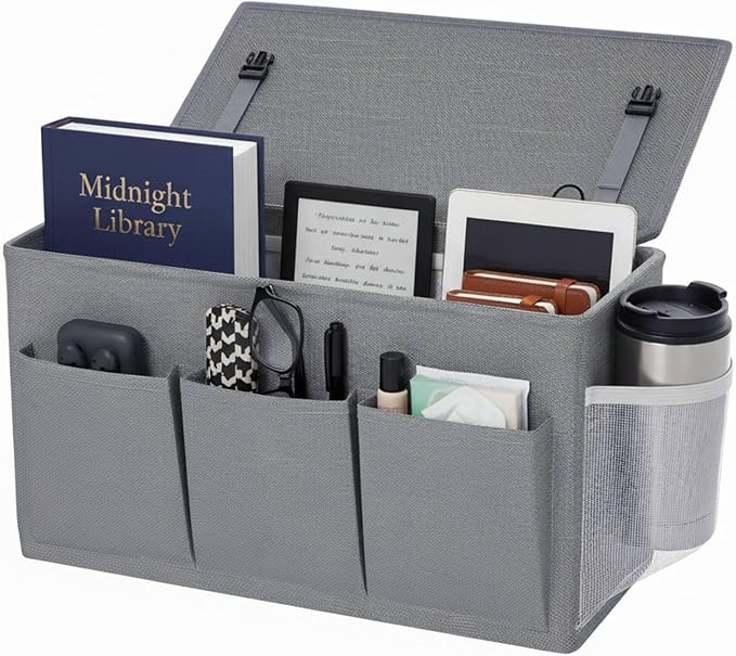 Bedside Caddy Storage 6 Pockets Water Bottle Holder Hanging Grey by Unknown
