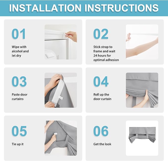 RYB HOME Blackout Door Curtain Kitchen Window Curtains, W34 x L40, Thermal - Image 3