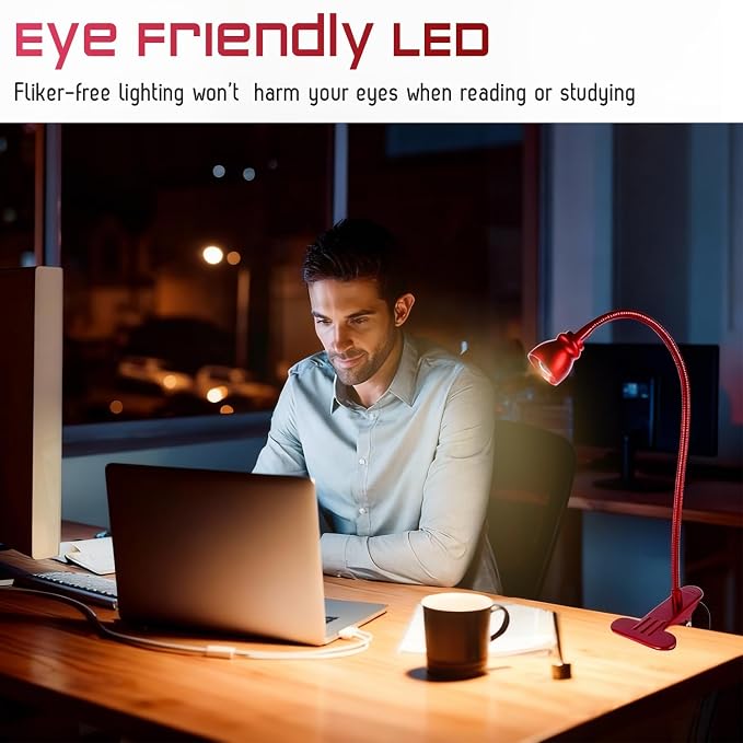 Zoomable Clip on Light, Clamp Reading Light - Image 7