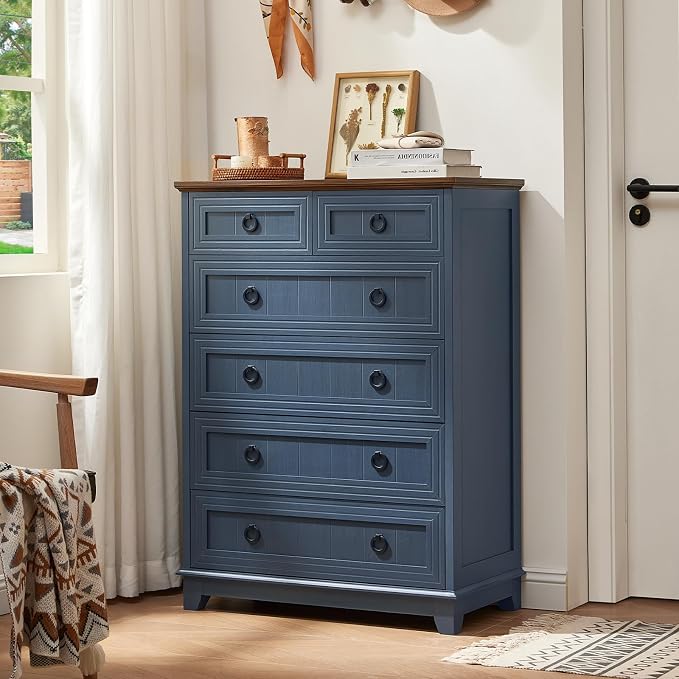 Joaxswe Farmhouse 6 Drawer Dresser - Image 4