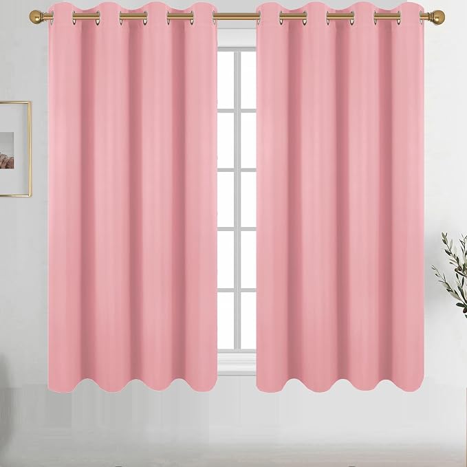Diraysid Pink Grommet Blackout Curtains by Diraysid%2C+refresh+your+life