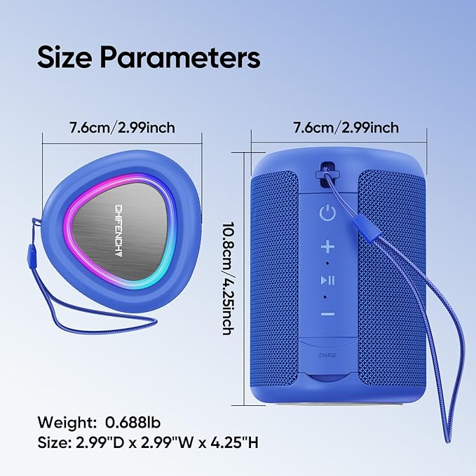 Portable Bluetooth Speaker Valentines Gifts For Him: Powerful Crystal Clear Sound/Romantic Light/IPX5 Waterproof/All Day Playtime/BT 5.3/TWS Paring,Small Wireless Speaker for Outdoor|Travel|Date Night