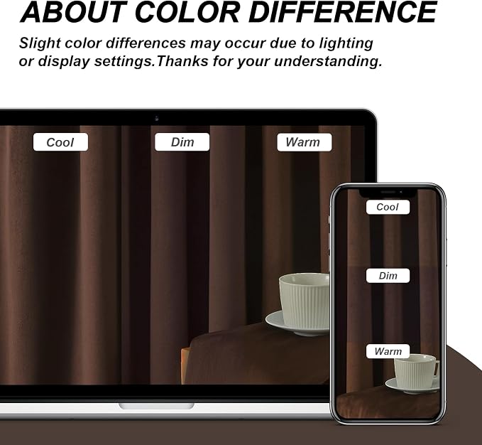 92 Inch Long Dark Brown Velvet Blackout Curtains - Image 8
