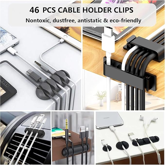 Cord Management Organizer Kit 4 Cable Sleeve split 192PCS Cable Management - Image 2