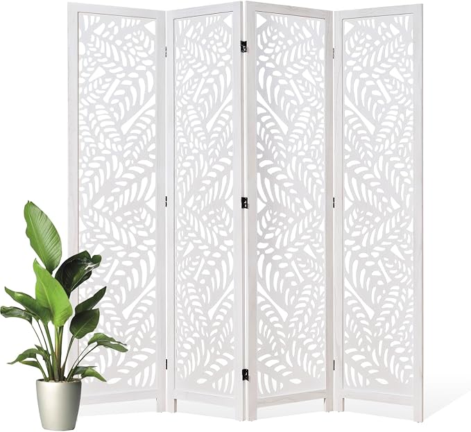 Leaf-Carved Room Divider Privacy Screen by Svimi