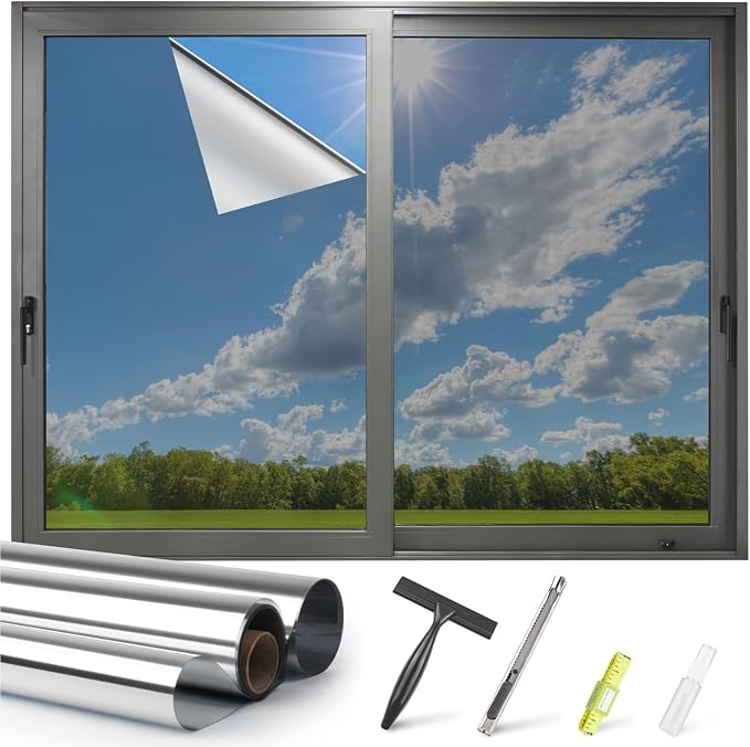 Kromapolis One Way Window Tint Reflective Film, 35.4″ x 314.9″ | Heat Control by Kromapolis