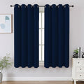 CUCRAF Navy Blue Blackout Curtains 45 inch Length 2 Panels Set, Room Darkening by CUCRAF