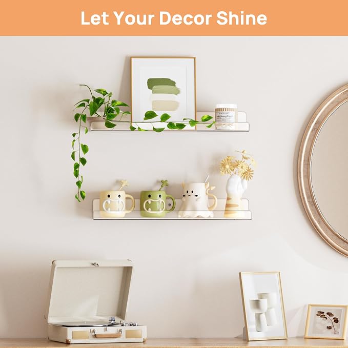 upsimples 2 Pcs 15" Acrylic Shelves - Image 2