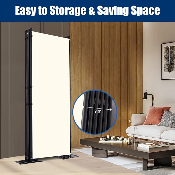 Room Divider 6 Panel-204''Wide, 6FT Room Dividers and Folding Privacy Screen | - Image 4