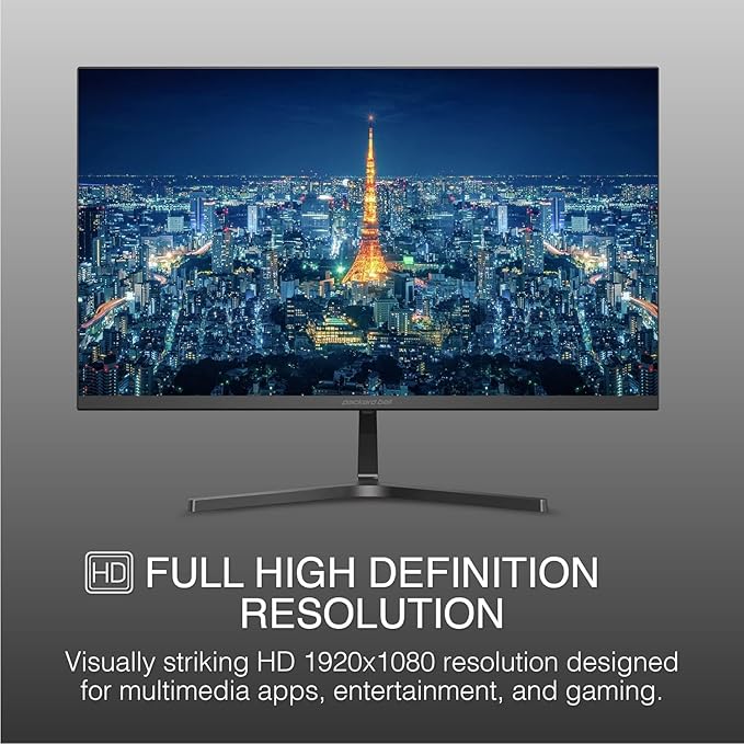 Packard Bell airFrame 21" FHD Monitors + Wireless Keyboard & Mouse, VESA Mount Compatible, HDMI/VGA, Tilt, Slim Bezel, for Home, Office, Light Gaming – 2 Pack