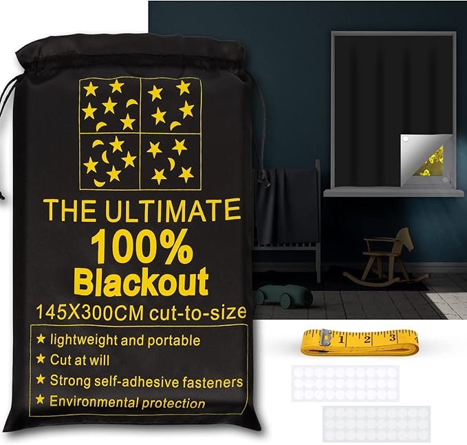 Blackout Curtains 100% Blackout Blinds Window Cover Portable Shades 118x57” | - Image 2