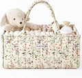 Blissful Diary Floral Diaper Caddy Organizer, Stylish Nursery Storage Basket by BlissfulDiary