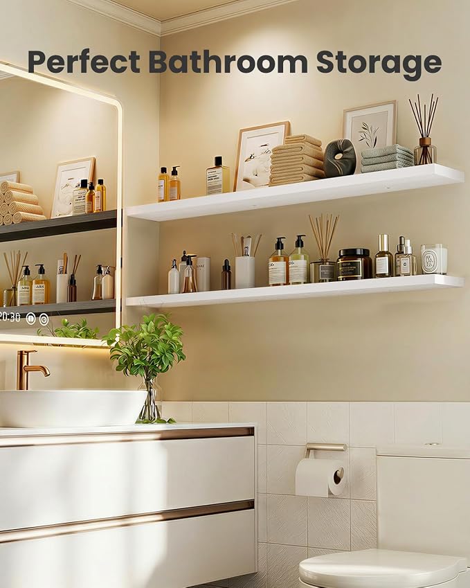 Amada 47.2" Floating Shelves for Wall Decor & Storage, Living Room, 22 lbs - Image 6