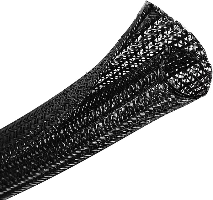 GBSCLOVER Wire Cord Protector Wire Loom Tubing, 10ft - 1/4 inch Cable Sleeve Split Sleeving for USB Cable，Computer Electrical Wire Power Cord Audio Video Cable Black