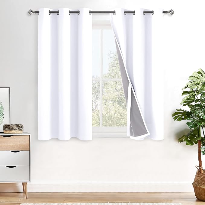 XWZO White 100% Blackout Curtains by XWZO