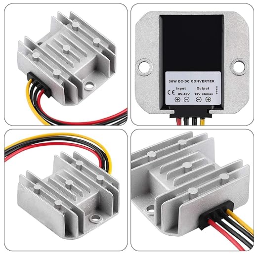 Gebildet Voltage Regulator Reducer DC 8V ~ 40V to 12V 3A 36W Converter- DC 36V 24V 18V to 12V Step Down Up Converter Regulator Waterproof Module Transformer
