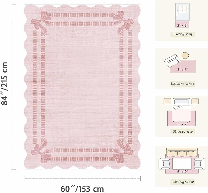 Latte&Fog Washable 6x9 Area Rugs - Image 2