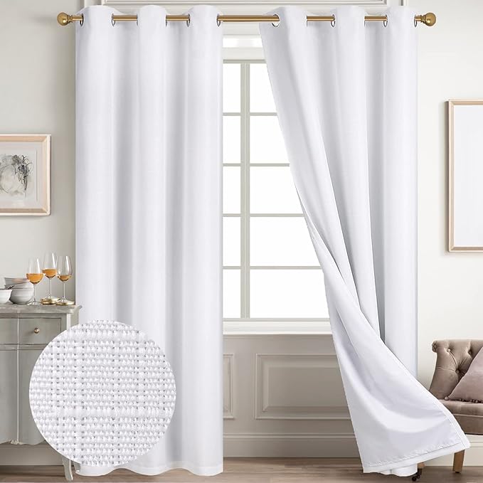 Diraysid 100% Blackout Curtains White Linen Curtains by Diraysid%2C+refresh+your+life