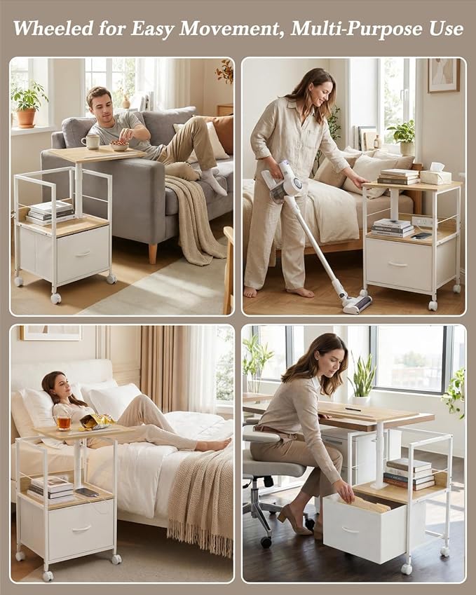 Faesun Swivel Lift Top Nightstand - Image 6