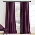 RYB HOME Purple Velvet Blackout Curtains 96 inches by RYBHOME