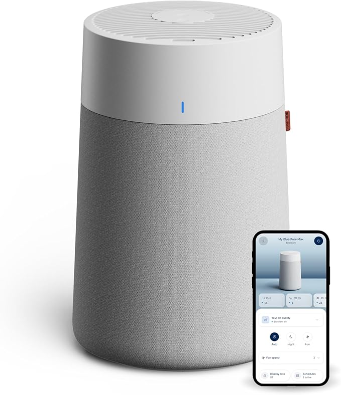 BLUEAIR Air Purifier for Small Room, Bedroom, Home, Cleans 926 sqft in one hour, HEPASilent Air Cleaner for Pets, Allergens, Virus, Dust, Mold, Smoke - Blue Pure 511i Max