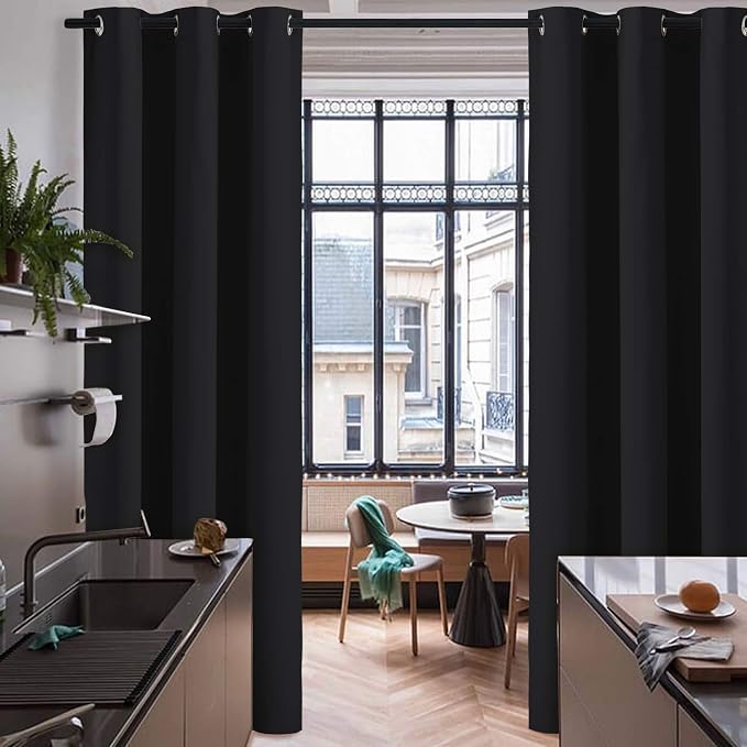 RYB HOME Room Divider Blackout Curtain, 100%Privacy Wall Divider - Image 2