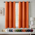 MIULEE Fall Blackout Curtains for Bedroom 2 Panels 40 x 45 Inch Long Orange | by MIULEE