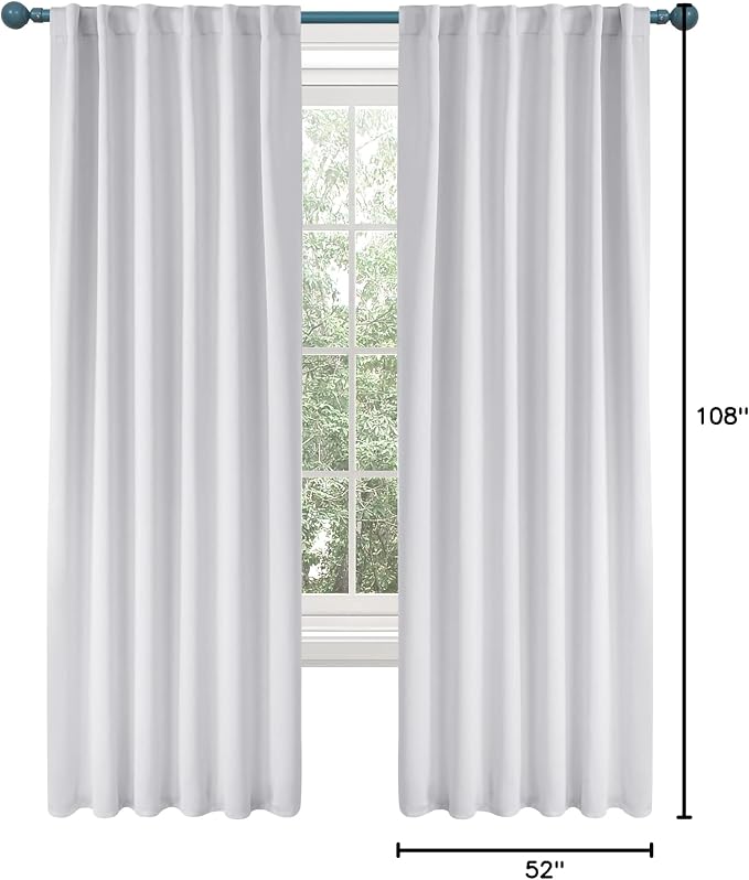 Deconovo Blackout Curtains Back Tab and Rod Pocket Thermal Insulated Curtain - Image 10