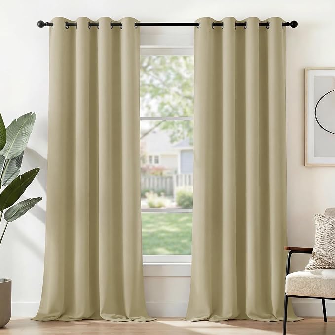 Deconovo Blackout Curtains for Bedroom and Living Room 84 Inches Long | Black by Unknown