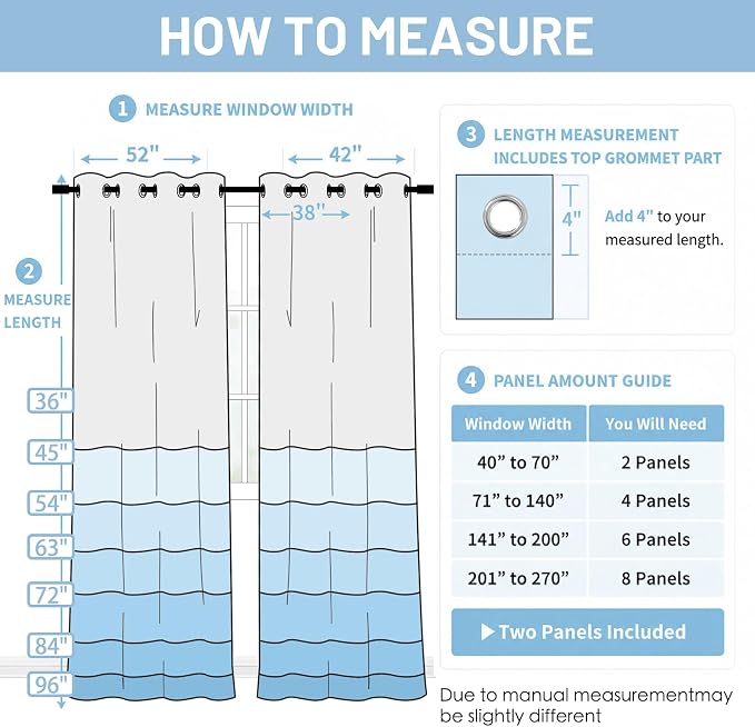 SimpleHome White 100% Blackout Curtains Room Darkening Living Room 54 Inch | - Image 2