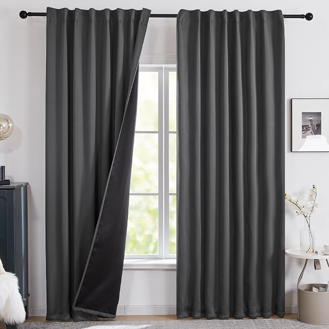 Deconovo Blackout Curtains for Bedroom Living Room Back Tab 95 Inches Long | by Unknown