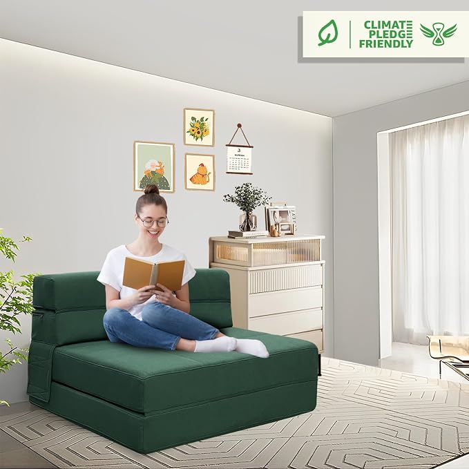 Folding Sofa Bed, Fold Out Couch Memory Foam Sleeper Chair - Image 5