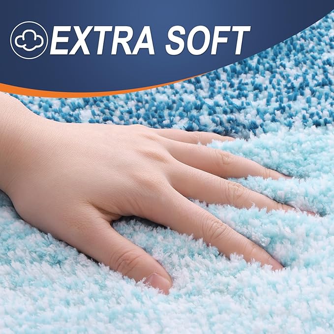 OLANLY Bathroom Rugs Mat 30x20, Extra Soft Absorbent Microfiber Bath Rugs, Rubber Backing, Quick Dry, Washable Bath Mats for Bathroom Floor, Tub and Shower, Home Decor Accessories, Peacock Blue