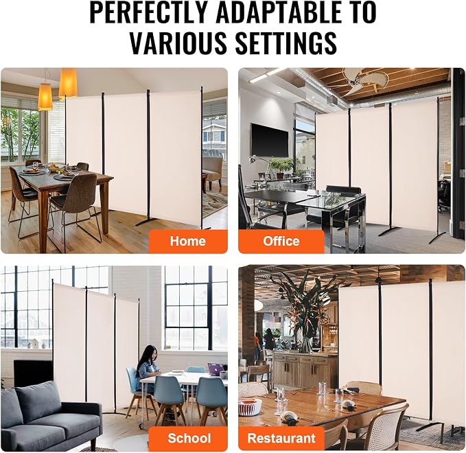 VEVOR Room Divider, 3 Panel Room Divider, Folding Privacy Screen and Portable - Image 6