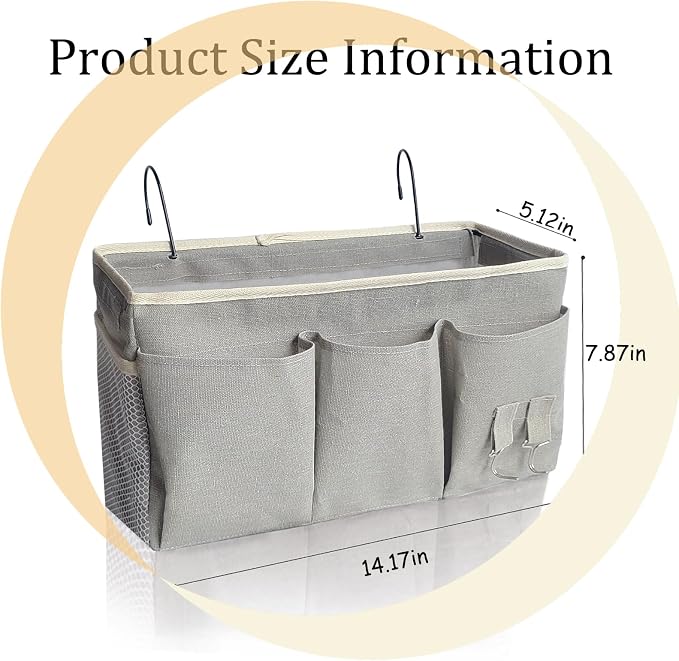 Bedside Caddy, Bedside Hanging Storage Organizer forBunk and Hospital Beds - Image 4
