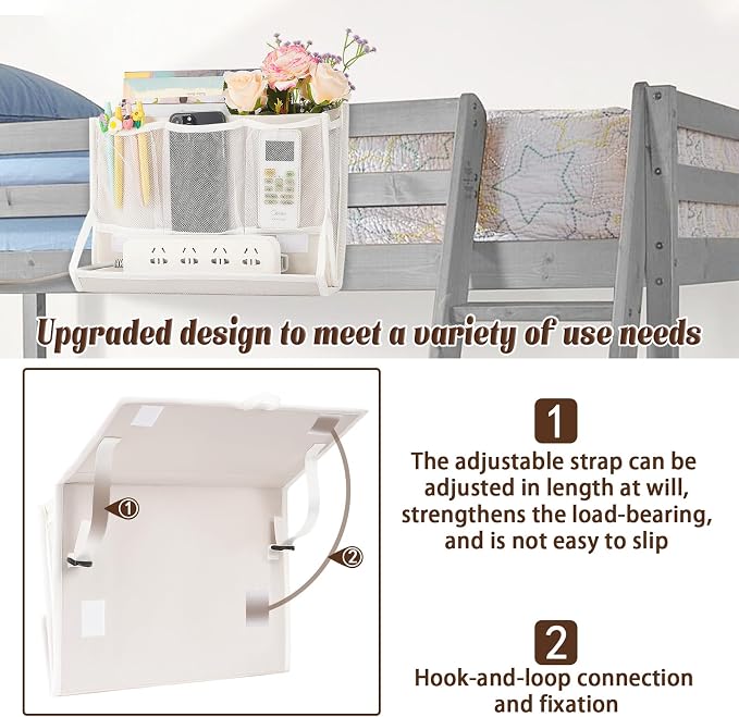 Bedside Caddy Organizer for Dorm Bed Rails - Image 4
