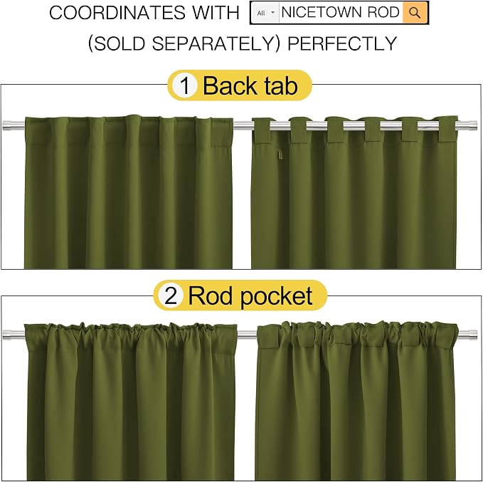 NICETOWN Bedroom Curtains Blackout Draperies Panels - Image 4