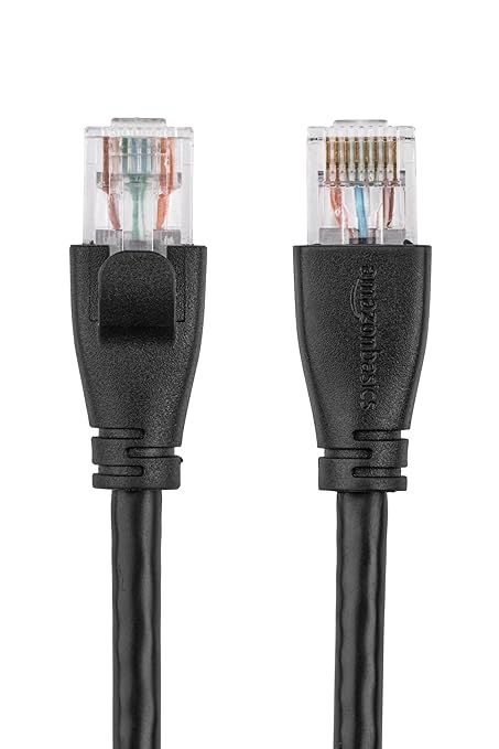 Amazon Basics RJ45 Cat 6 Ethernet Patch Cable - 10 feet, Black, Bulk 24-Pack