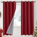 YoungsTex Burgundy Linen Blackout Curtains 72 Inches Long by YoungsTex
